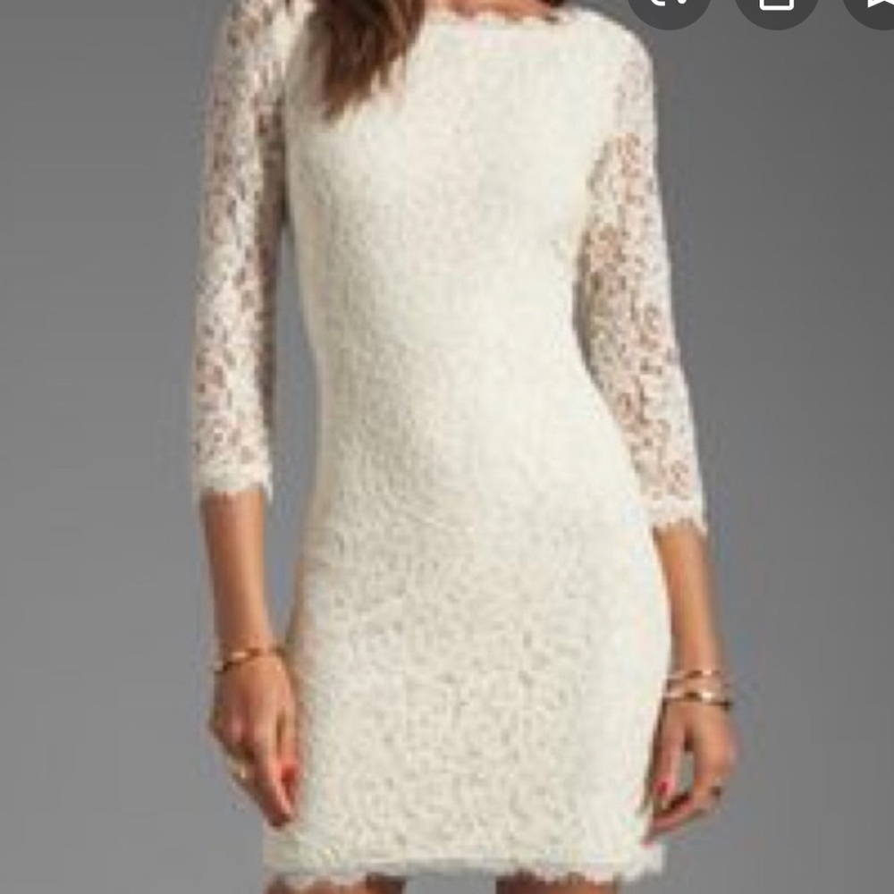DVF Lace Cream Dress perfect for brides!!